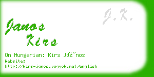 janos kirs business card